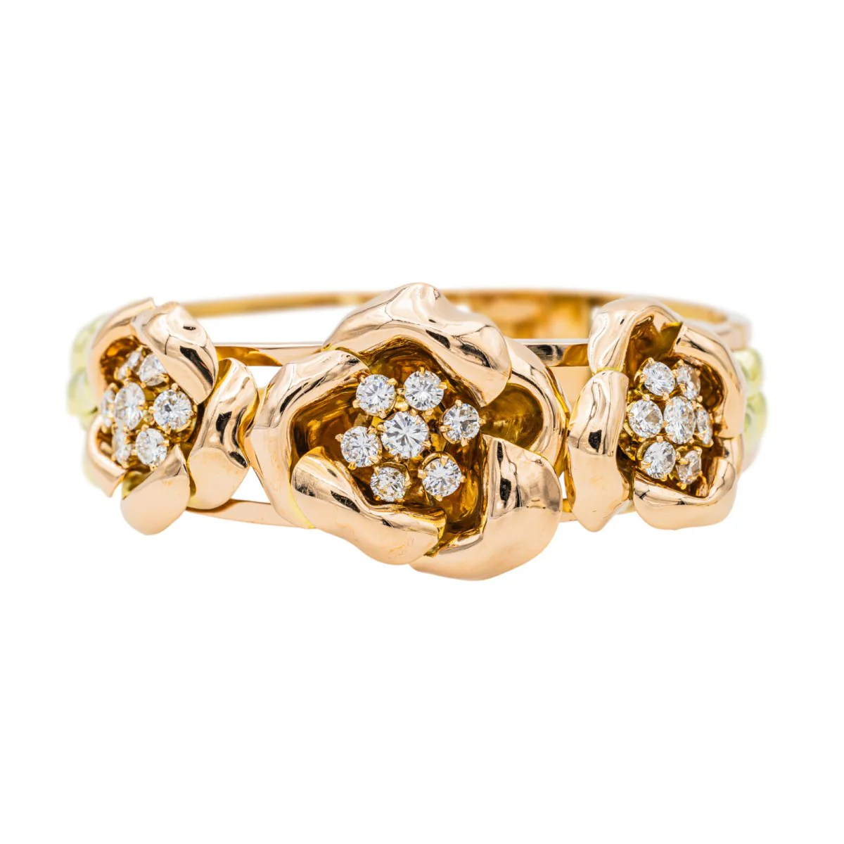Bracelet Manchette Or rose Diamant