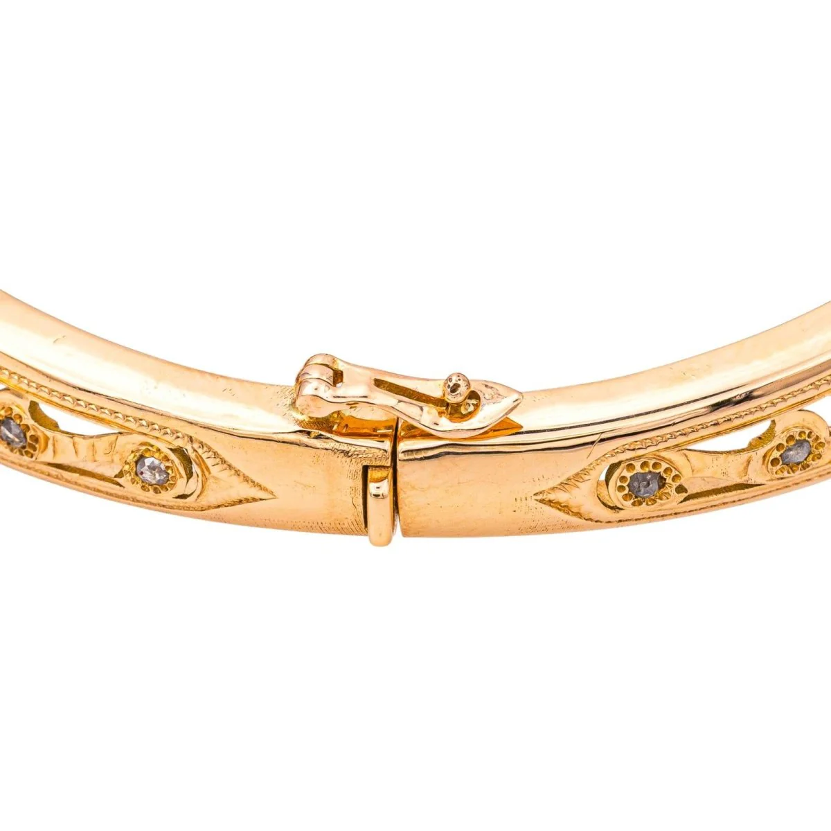 Bracelet Manchette en or rose, émail, émeraudes et diamants - Image 8