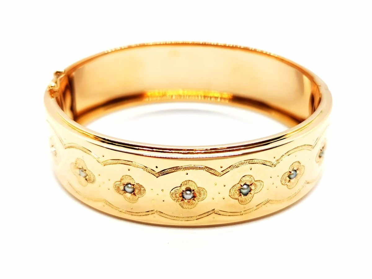 Bracelet Manchette Or rose Perle - Image 7