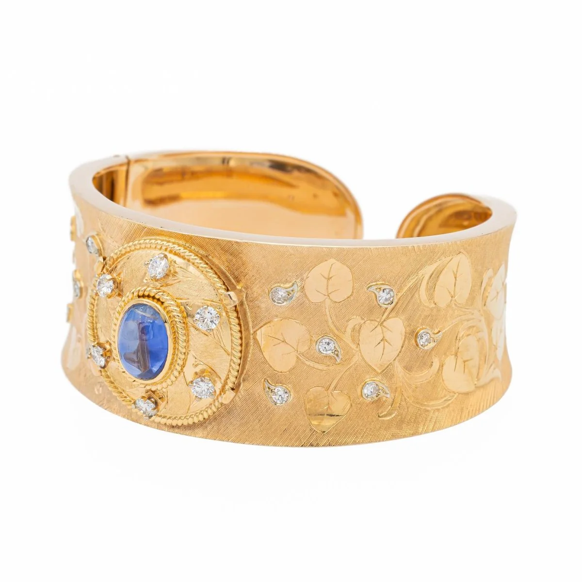 Bracelet Manchette Or rose Saphir - Image 3