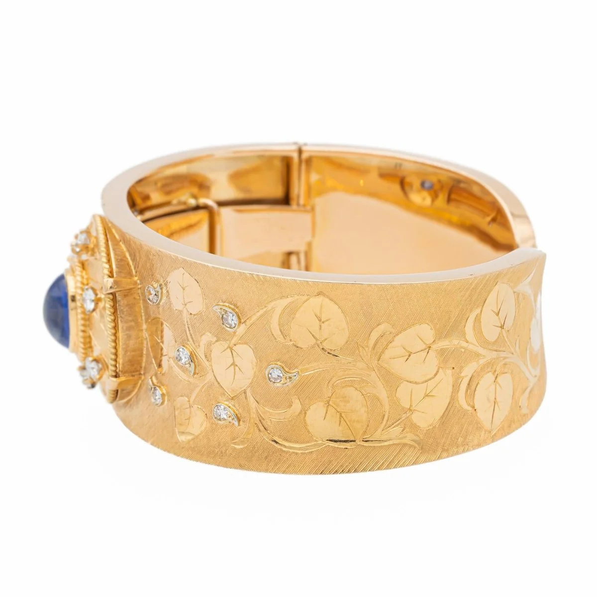 Bracelet Manchette Or rose Saphir - Image 4