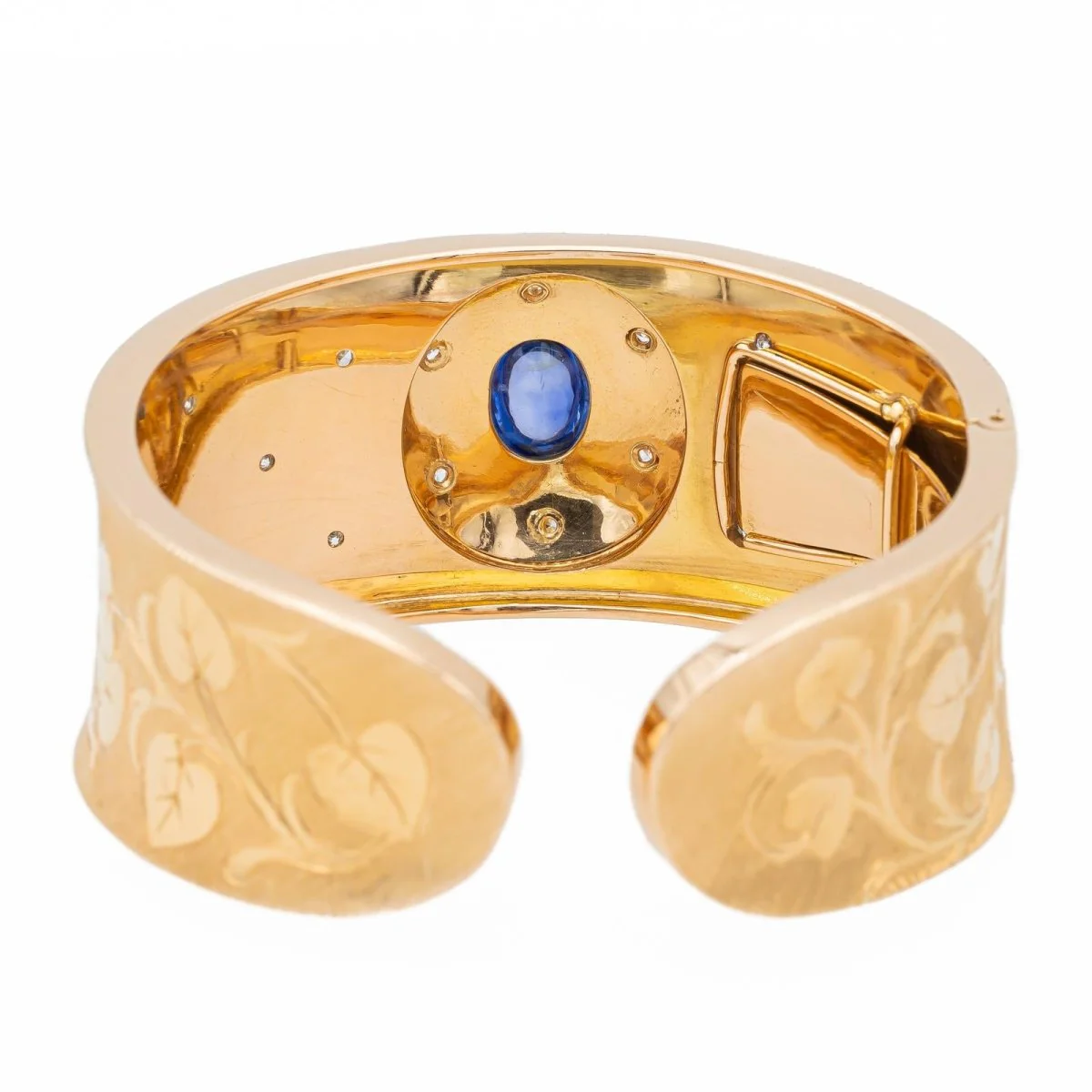 Bracelet Manchette Or rose Saphir - Image 5