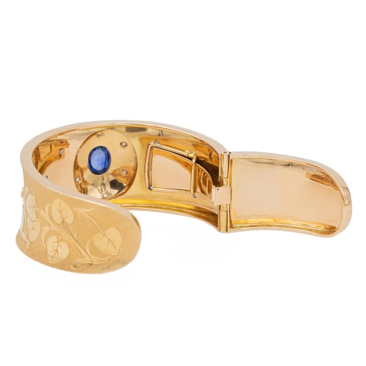 Bracelet Manchette Or rose Saphir - Image 6