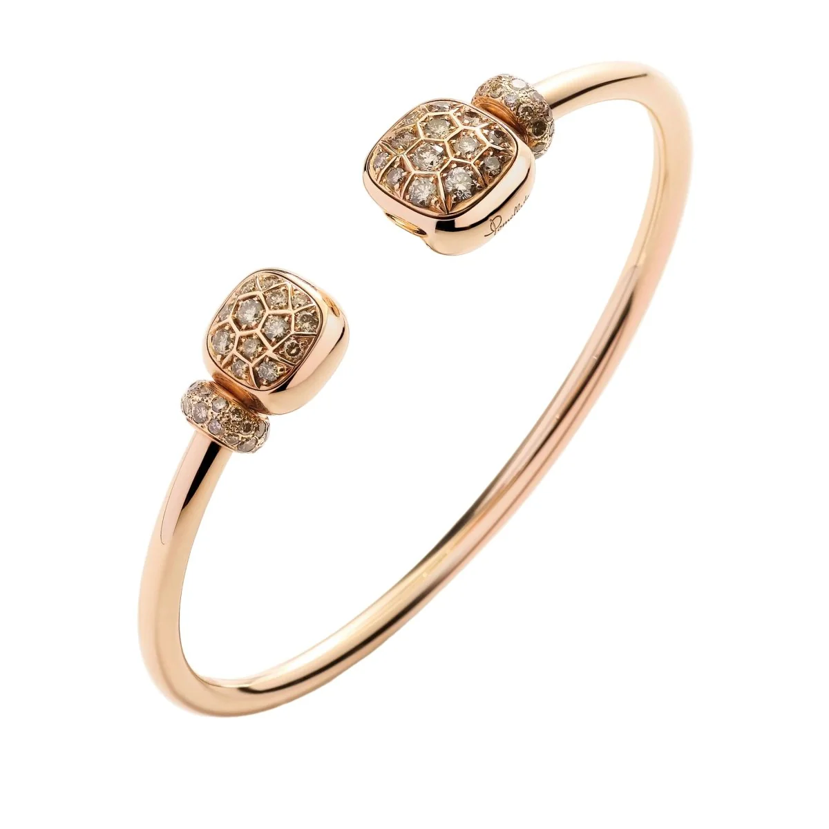 Bracelet Manchette POMELLATO "Nudo" en or rose, topazes et diamants - Image 3