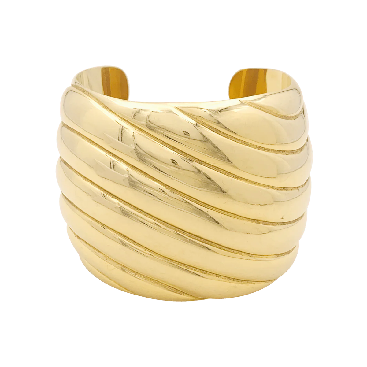 Bracelet manchette en or jaune.