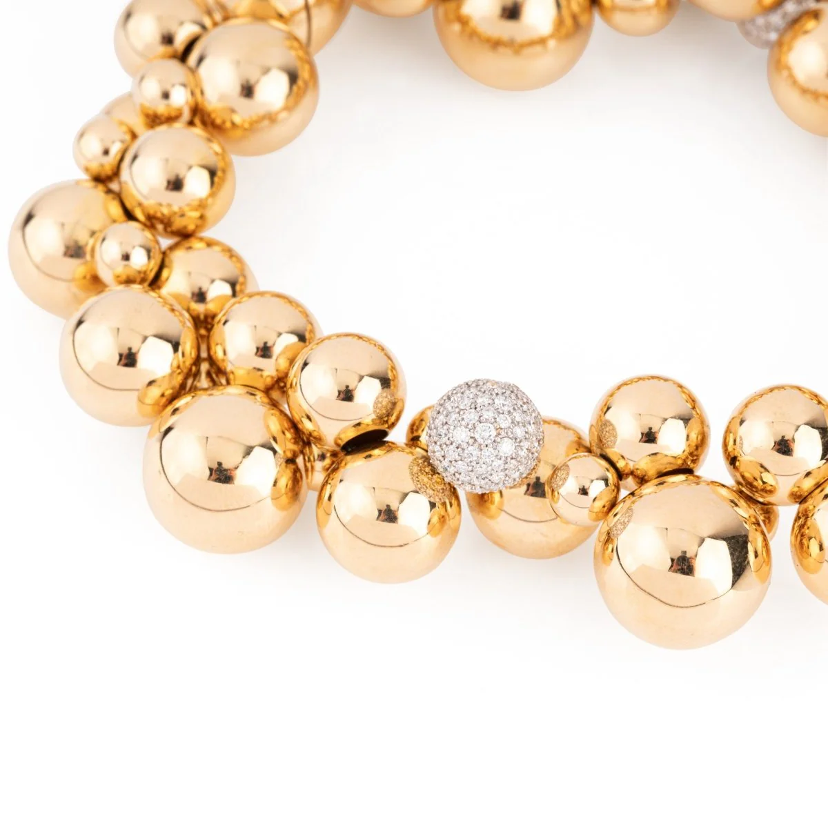 Bracelet Souple MARINA B "Atomo" en or jaune et diamants - Image 3