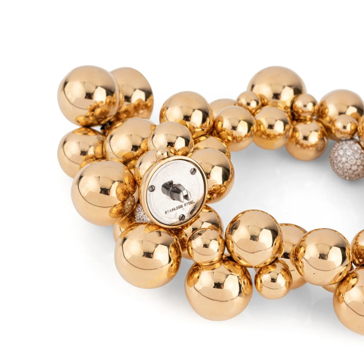 Bracelet Souple MARINA B "Atomo" en or jaune et diamants - Image 6