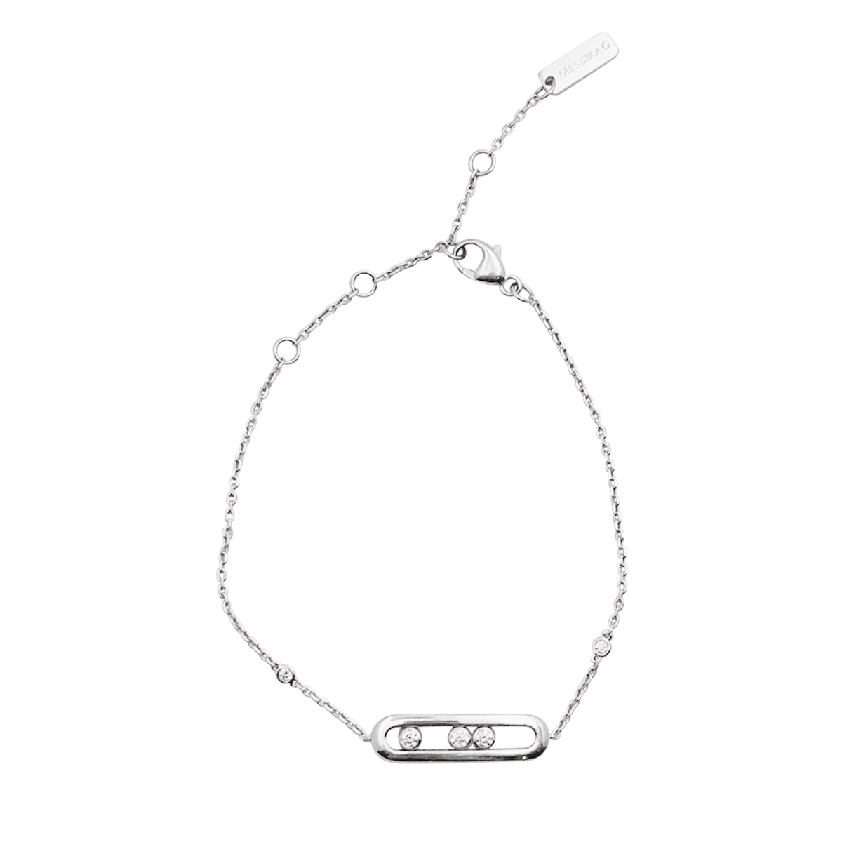 Bracelet Messika "Baby Move" en or blanc et diamants.