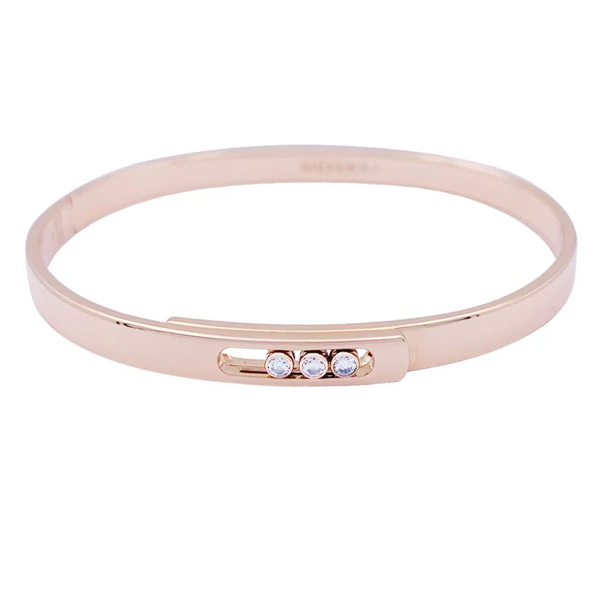 Bracelet Messika, "Bangle Move Noa", or rose et diamants. - Image 5