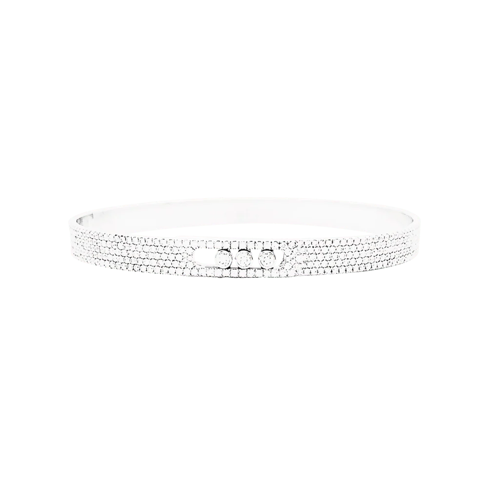 Bracelet Jonc MESSIKA "Bangle Pavé Move Noa" en or blanc et diamants