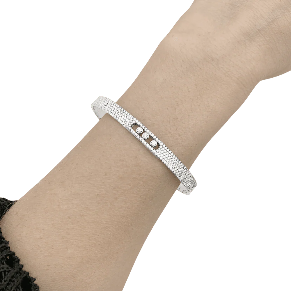 Bracelet Jonc MESSIKA "Bangle Pavé Move Noa" en or blanc et diamants - Image 2