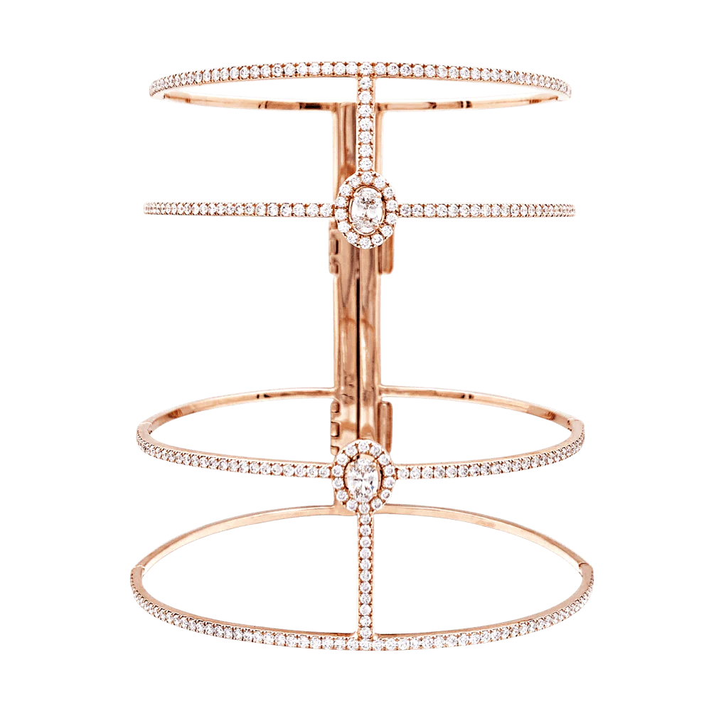 Bracelet Manchette MESSIKA "Glam'azone" en or rose et diamants