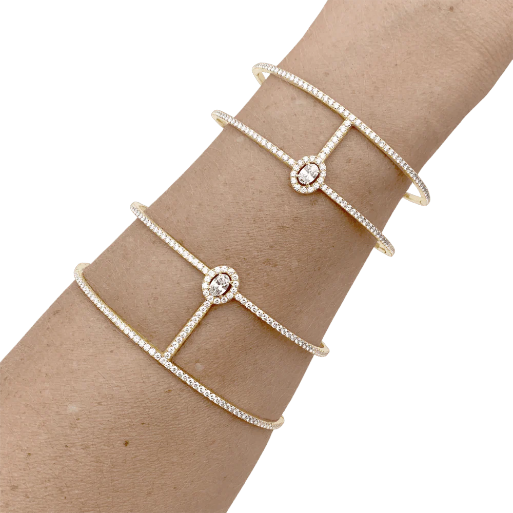 Bracelet Manchette MESSIKA "Glam'azone" en or rose et diamants - Image 2
