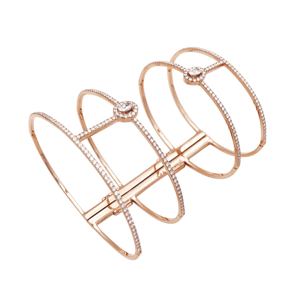 Bracelet Manchette MESSIKA "Glam'azone" en or rose et diamants - Image 3