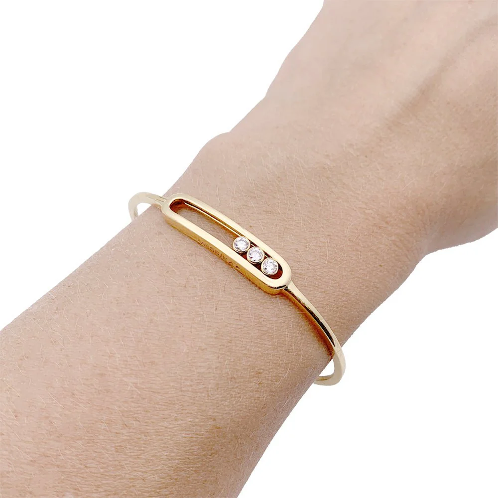 Bracelet Messika, “Jonc Move”, or jaune, diamants. - Image 2