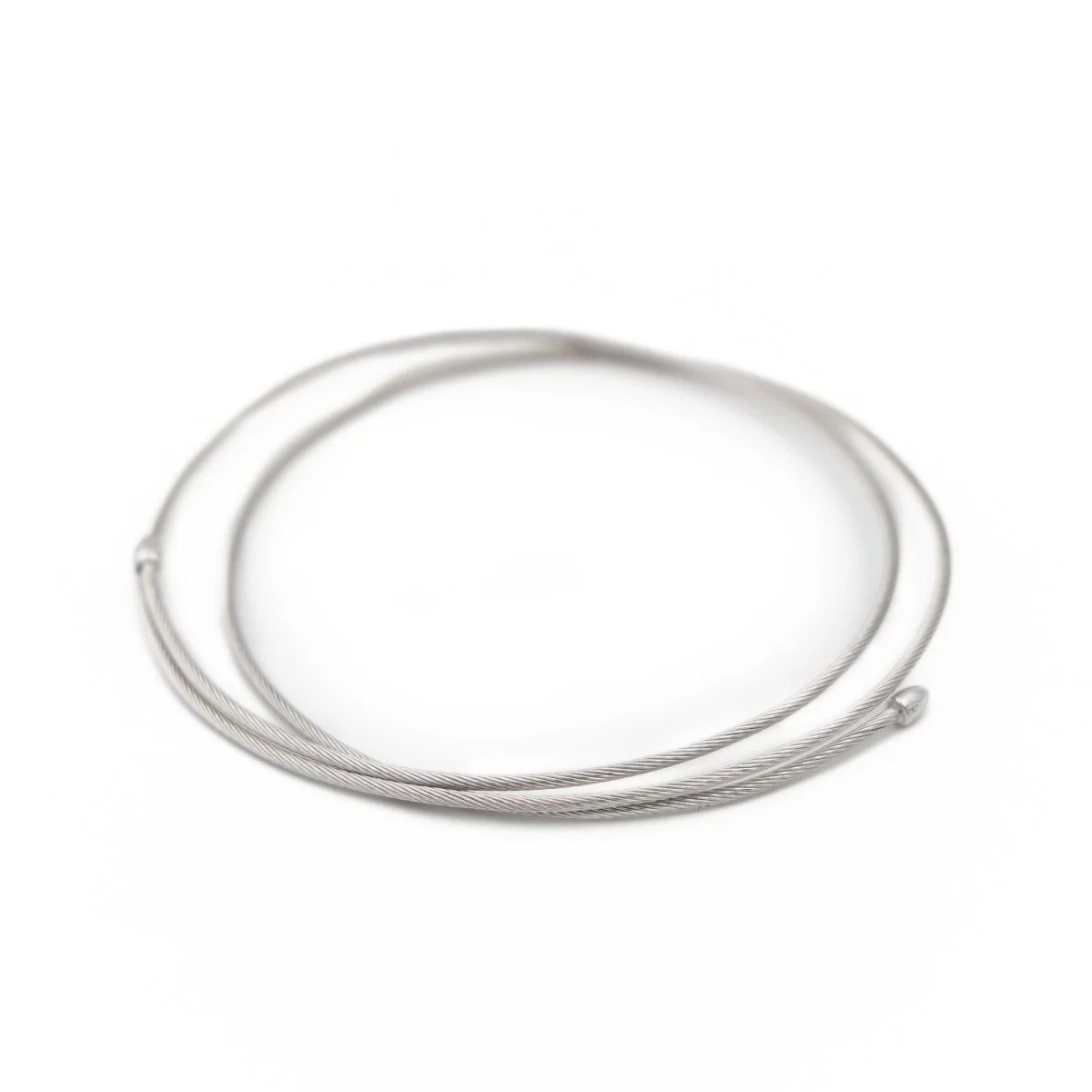 Bracelet torsadé 3 rangs en or blanc - Image 5