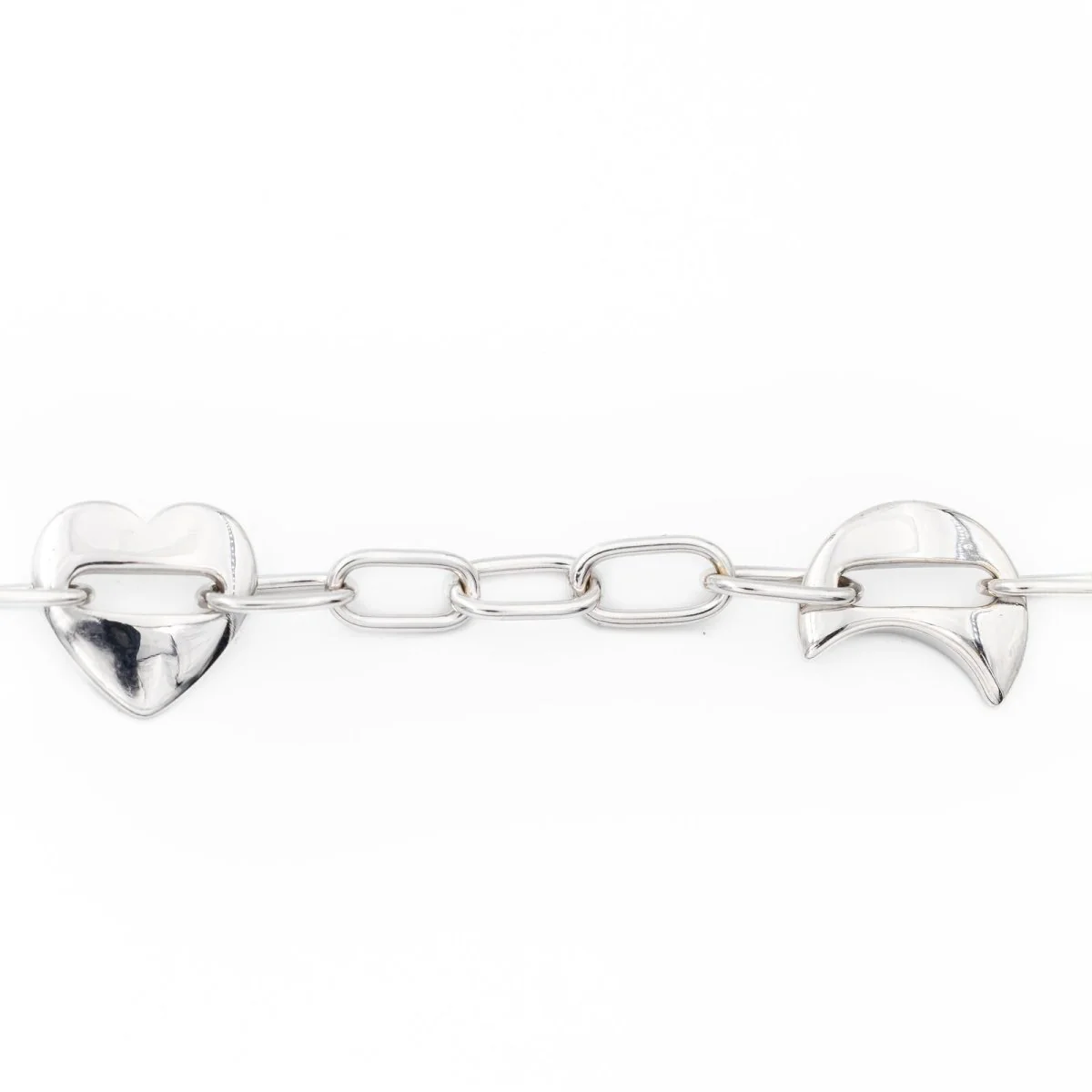 Bracelet Maille forçat à motifs en or blanc - Image 3