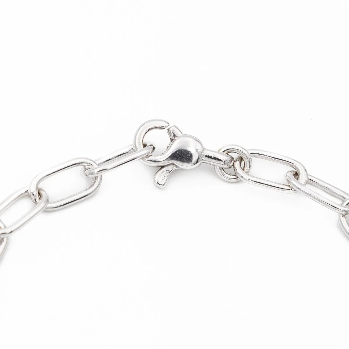 Bracelet Maille forçat à motifs en or blanc - Image 4