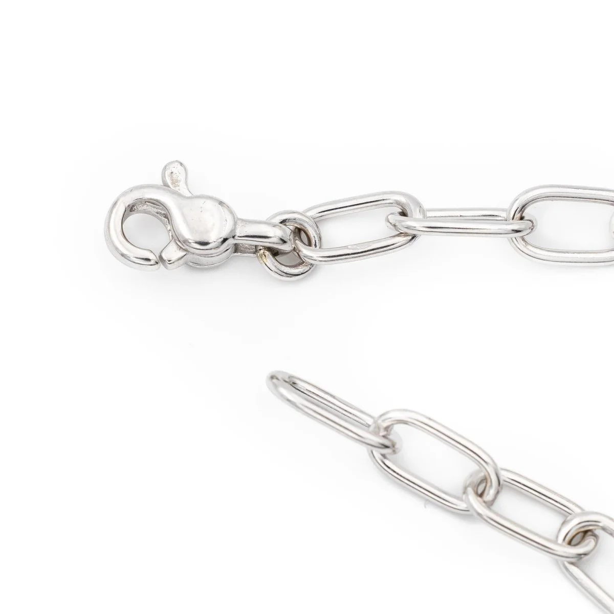 Bracelet Maille forçat à motifs en or blanc - Image 7