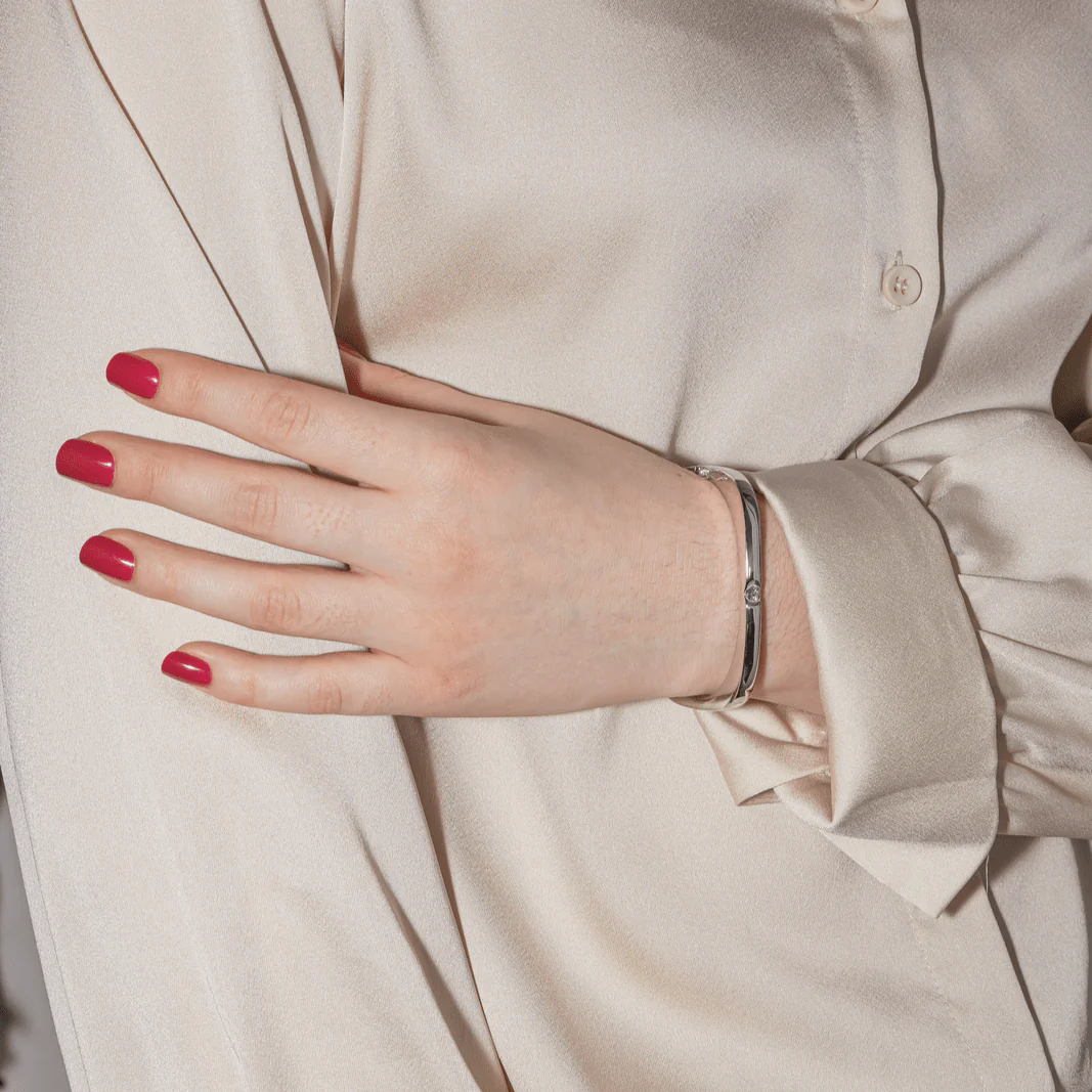 Bracelet Jonc en or blanc et diamant - Image 2