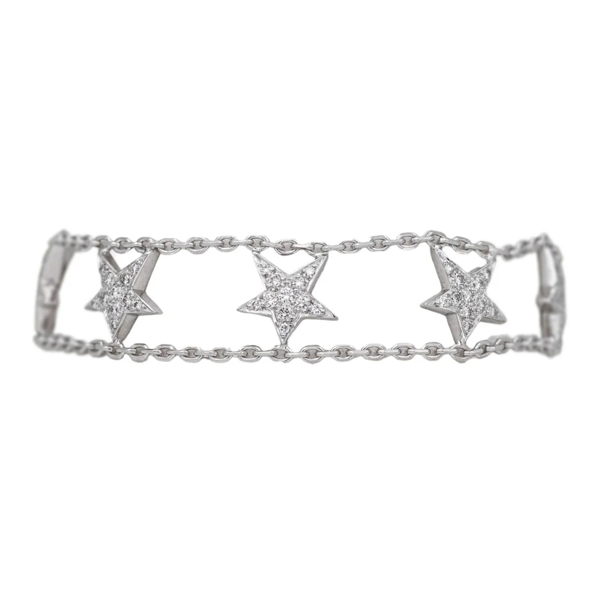 Bracelet Maille en or blanc et diamants