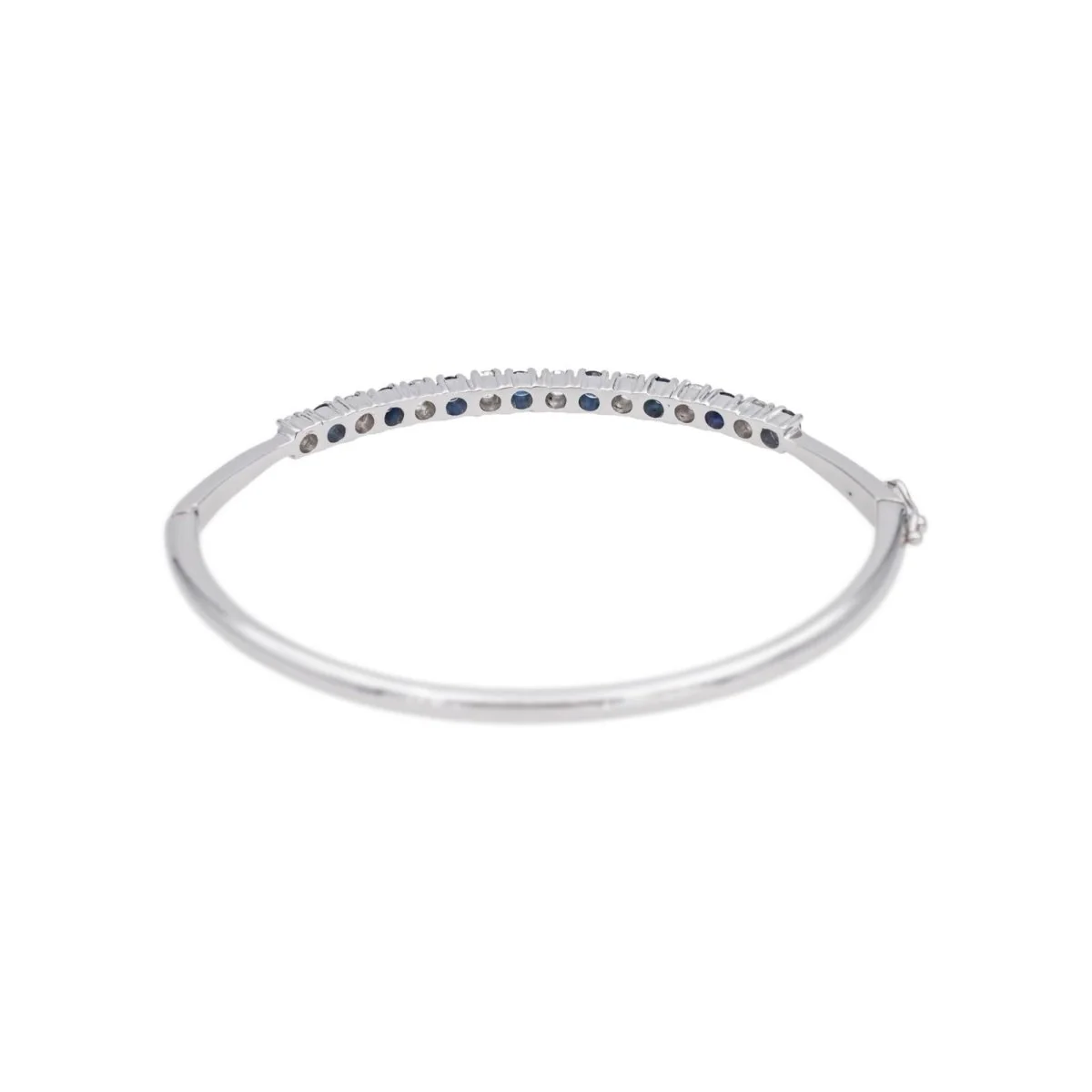 Bracelet Jonc en or blanc, saphirs et diamants - Image 4