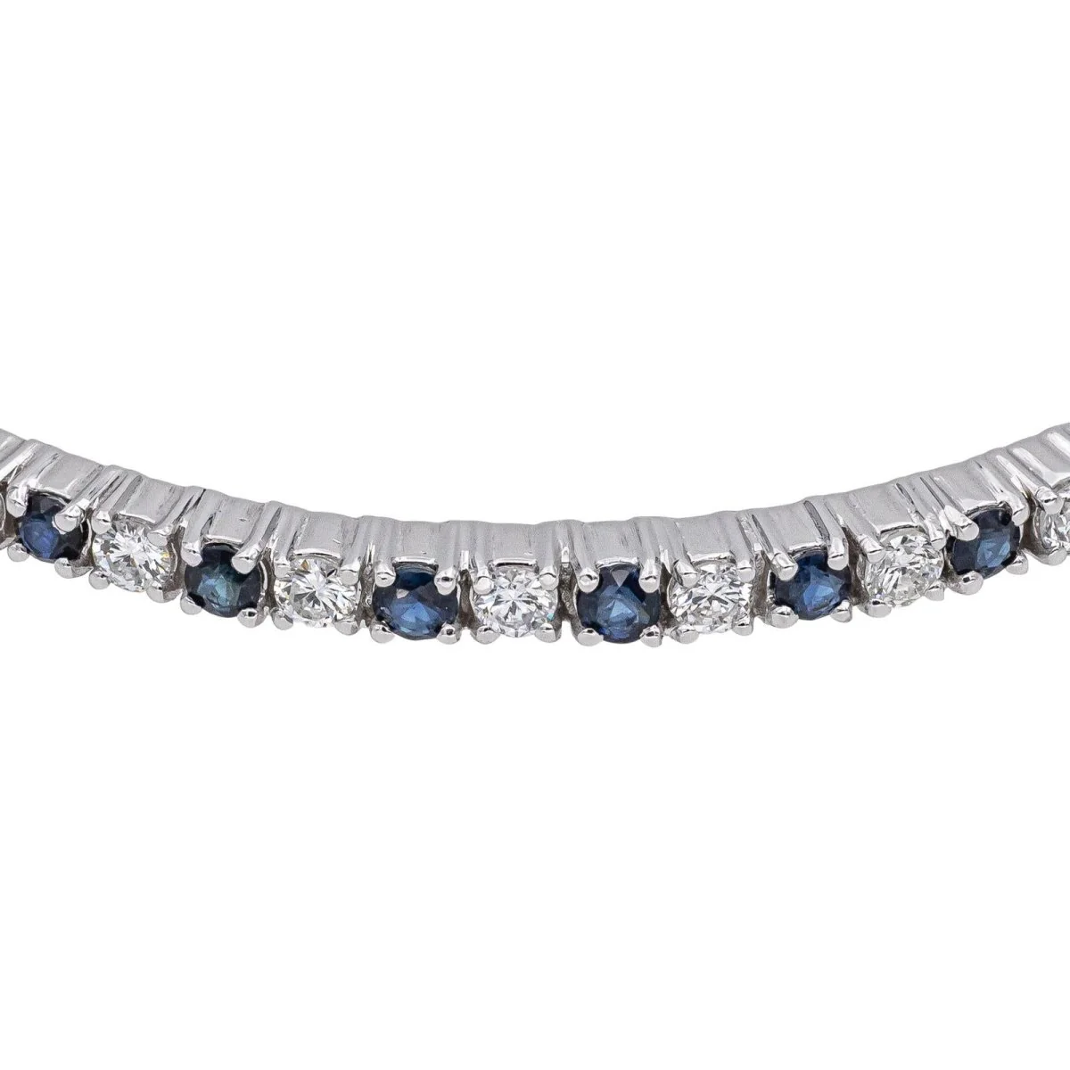 Bracelet Jonc en or blanc, saphirs et diamants - Image 6