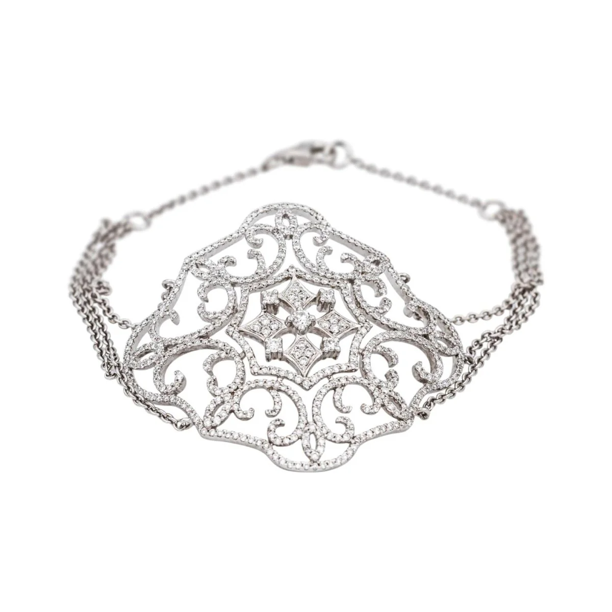 Bracelet en or blanc et diamants