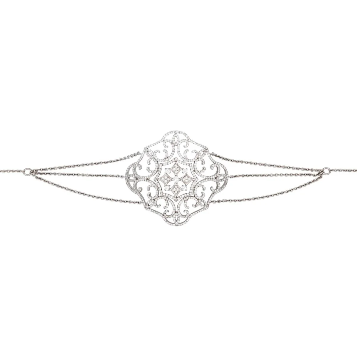 Bracelet en or blanc et diamants - Image 3