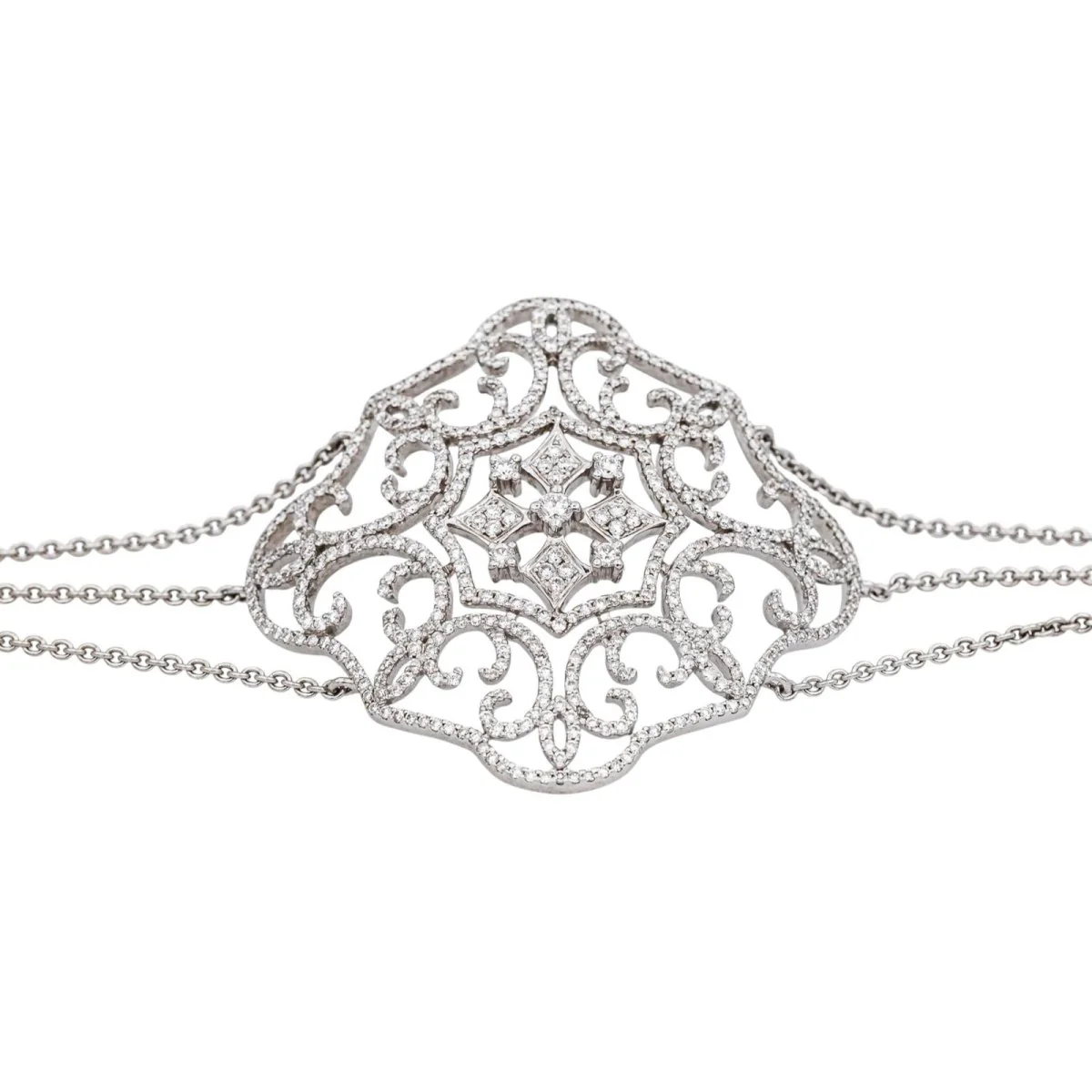 Bracelet en or blanc et diamants - Image 4