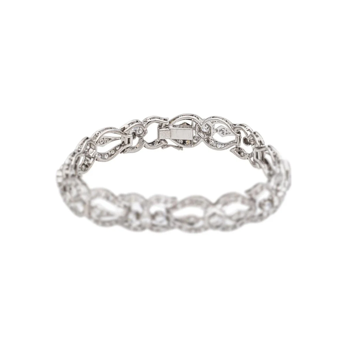 Bracelet Maille en or blanc, platine et diamants - Image 4