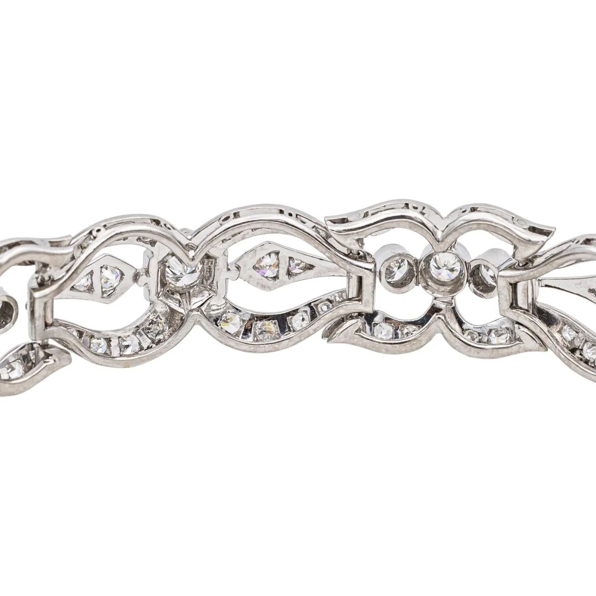 Bracelet Maille en or blanc, platine et diamants - Image 6
