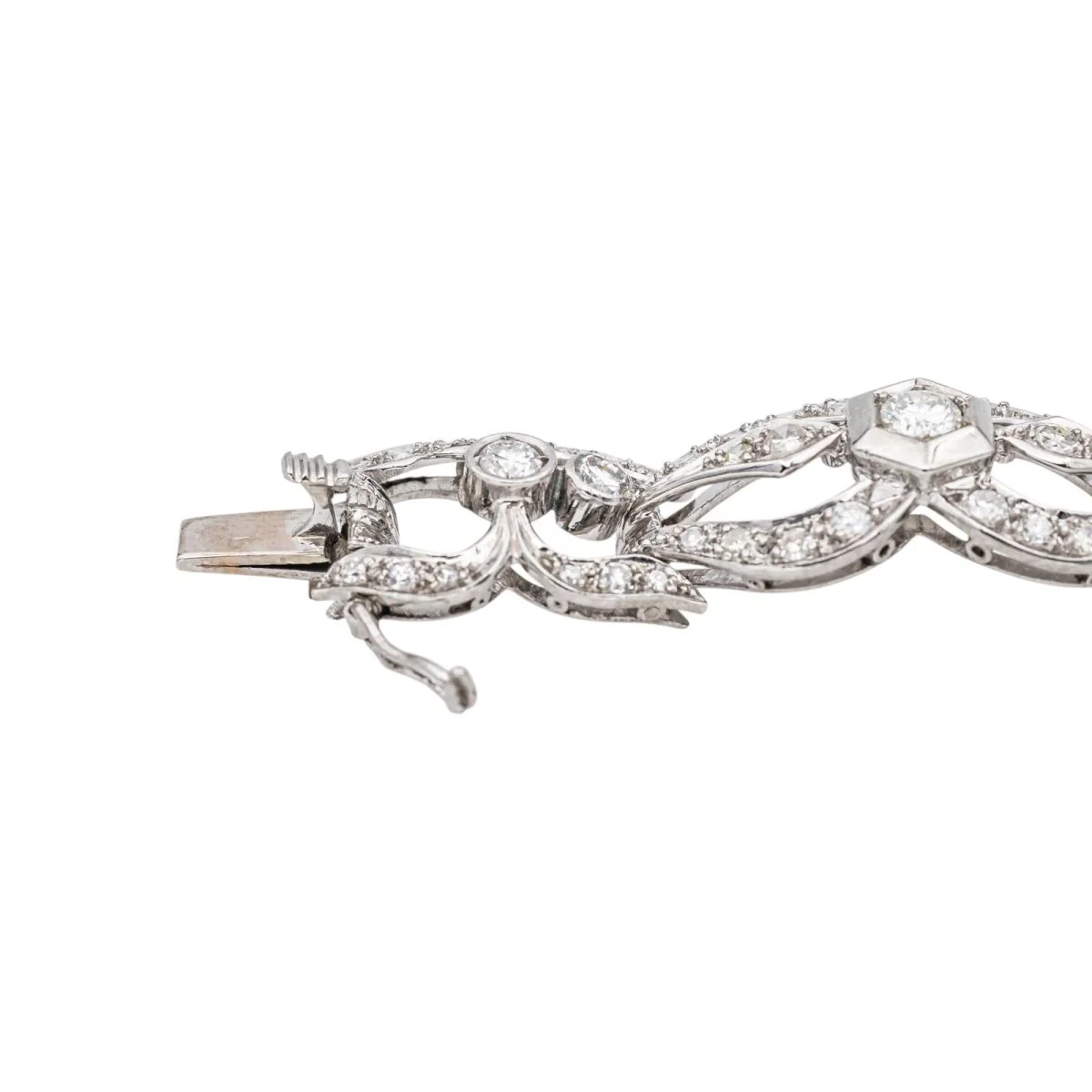 Bracelet Maille en or blanc, platine et diamants - Image 7