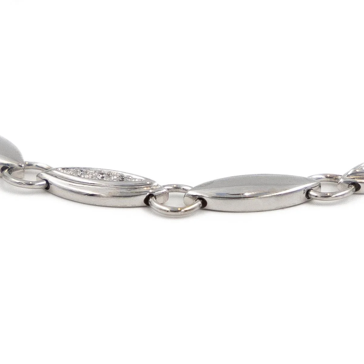 Bracelet Maille alternée en or blanc Diamant - Image 3