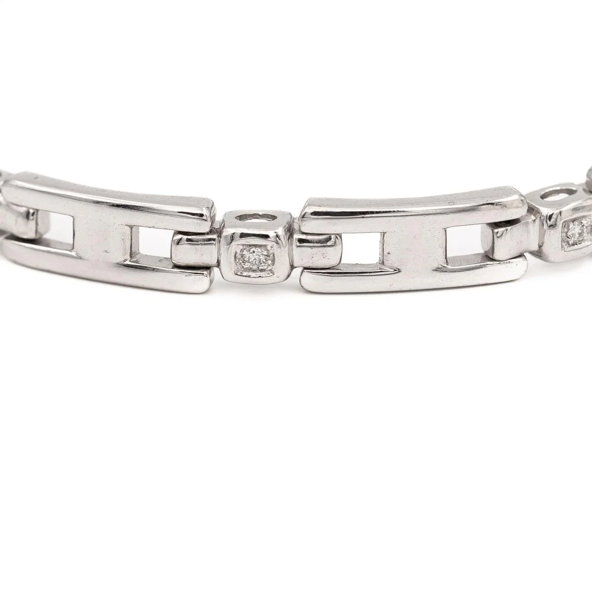 Bracelet Gourmette en or blanc diamant - Image 4