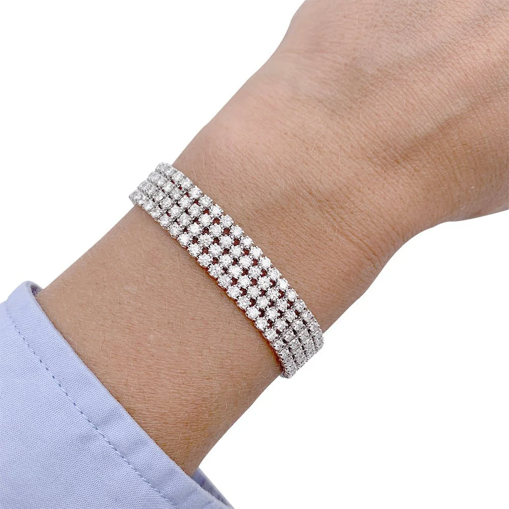 Bracelet or blanc, diamants - Image 8