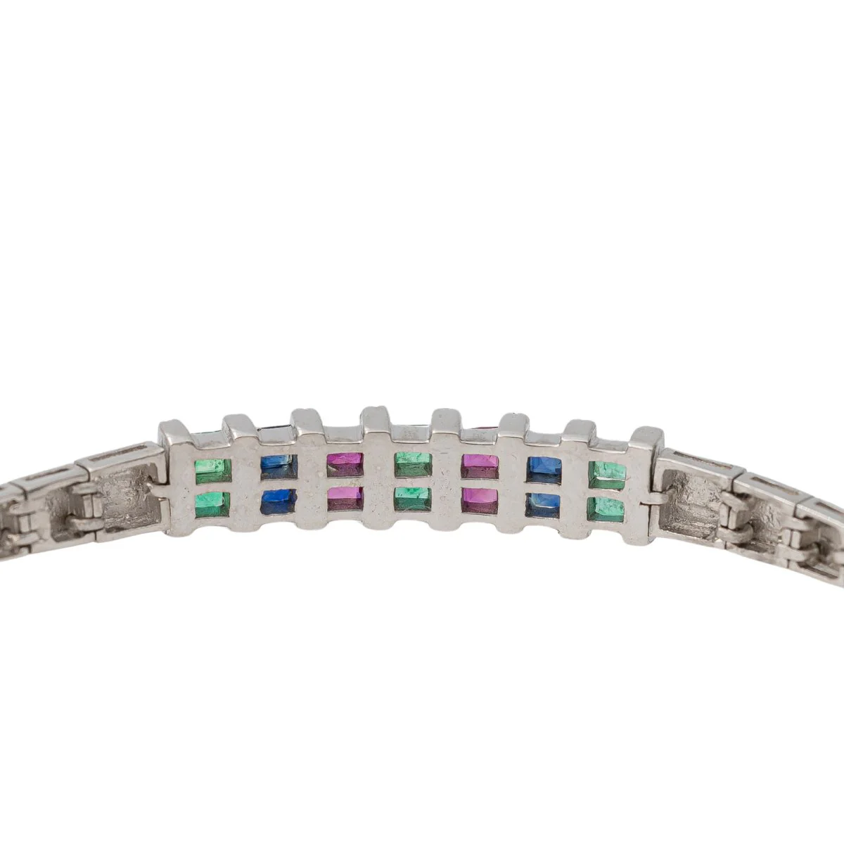 Bracelet en or blanc et émeraides - Image 5