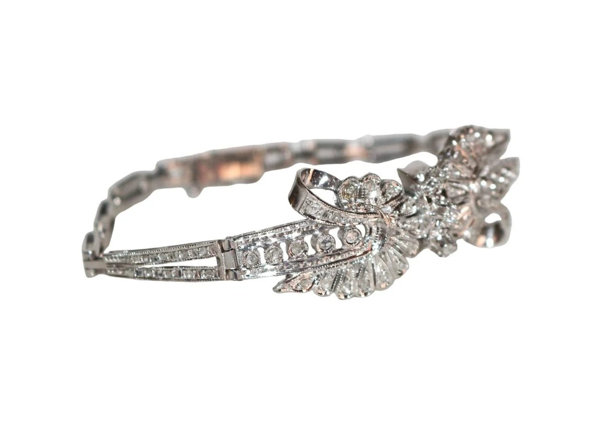 Bracelet en or blanc et diamants - Image 4