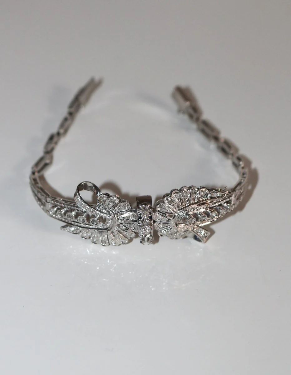 Bracelet en or blanc et diamants - Image 7