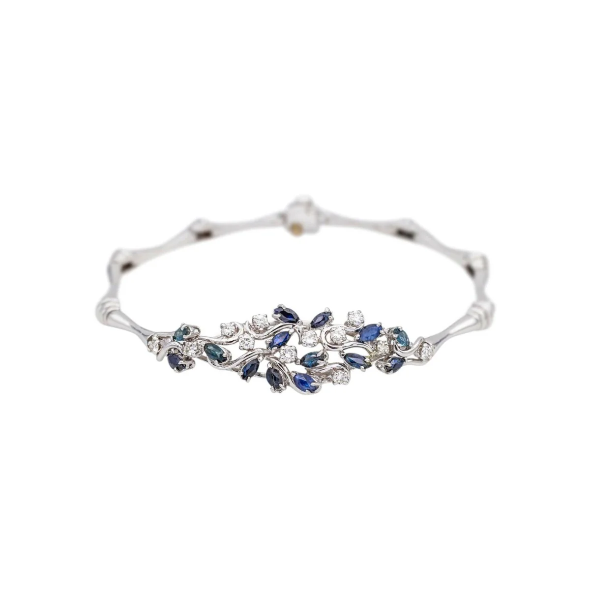 Bracelet en or blanc, saphirs et diamants