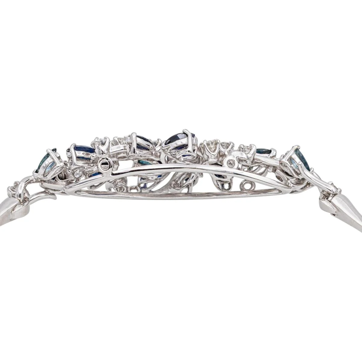 Bracelet en or blanc, saphirs et diamants - Image 7