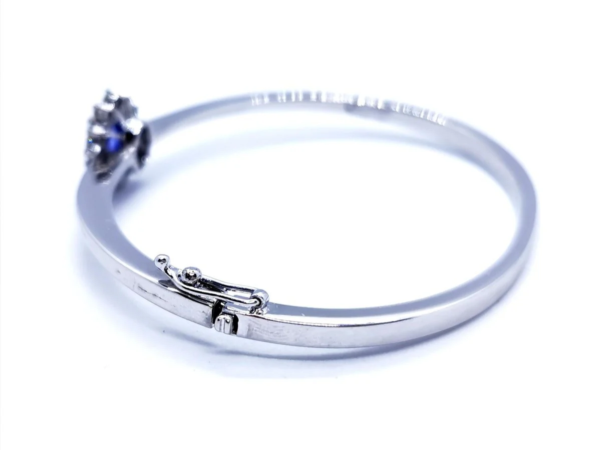 Bracelet Jonc en or blanc et tanzanite - Image 11