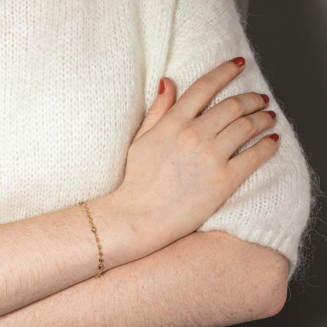 Bracelet Maille en or blanc et or jaune - Image 2