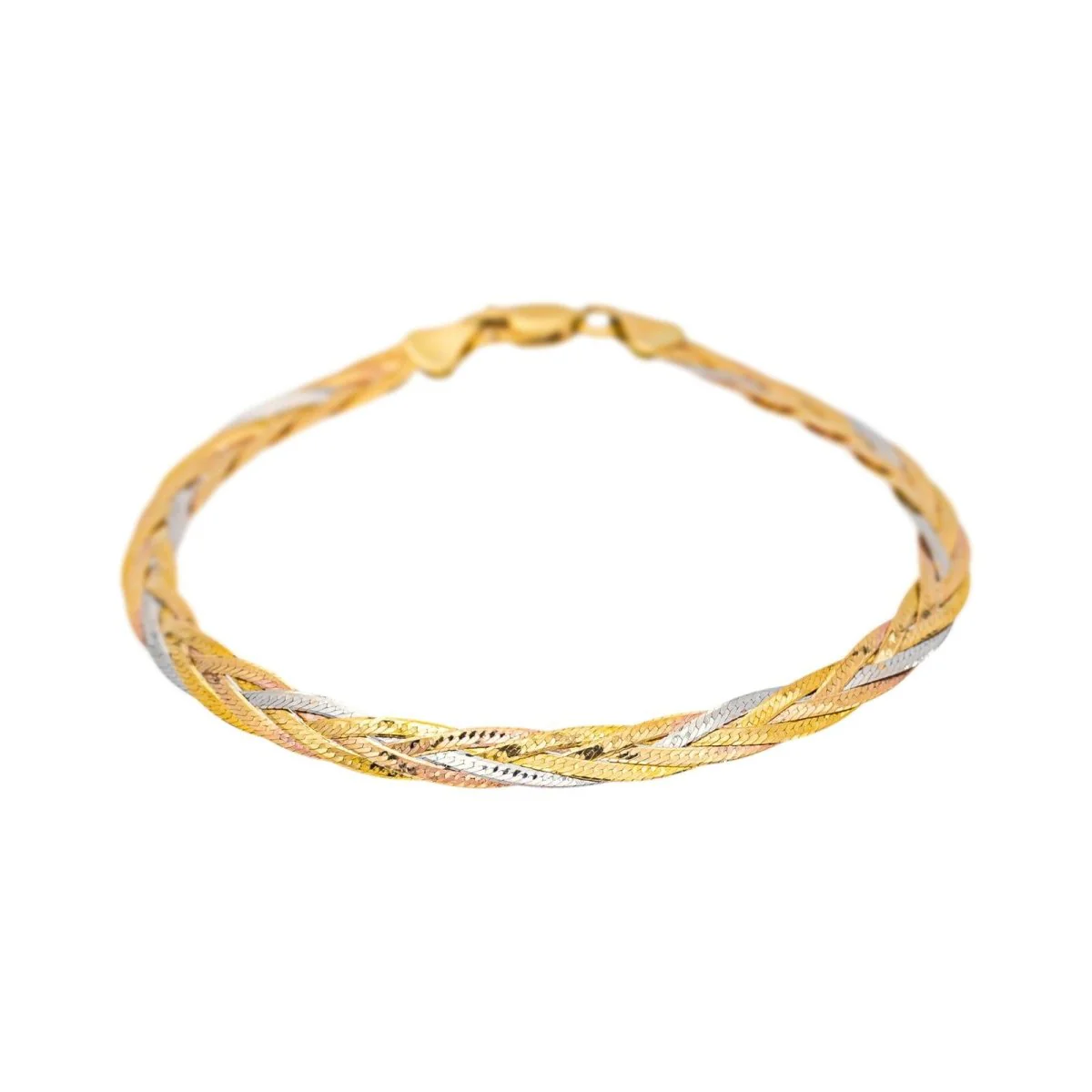 Bracelet Maille en or blanc, or jaune et or rose