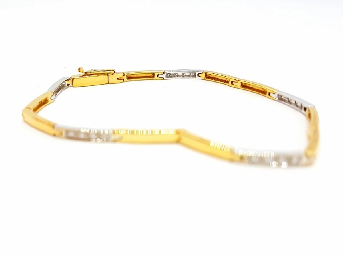 Bracelet en or 2 ors et diamants - Image 7