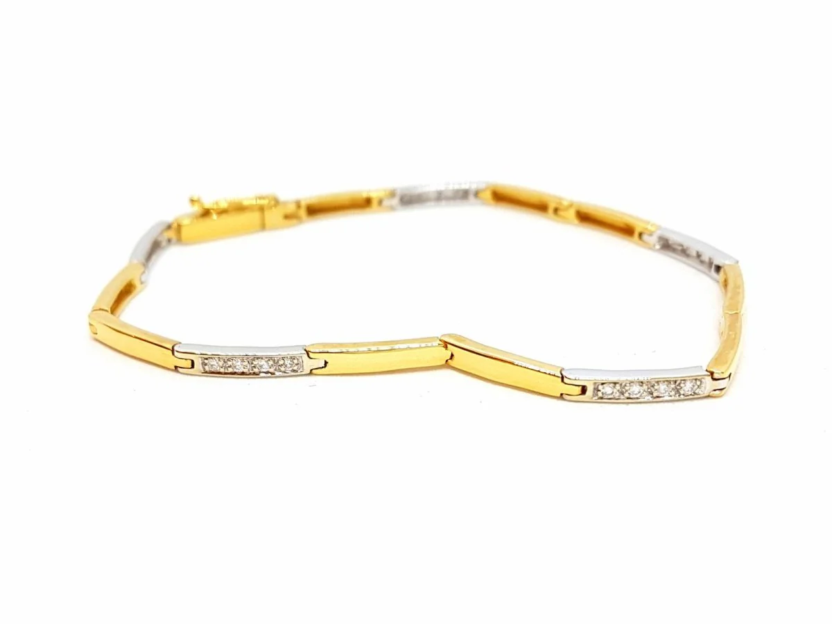 Bracelet en or 2 ors et diamants - Image 8