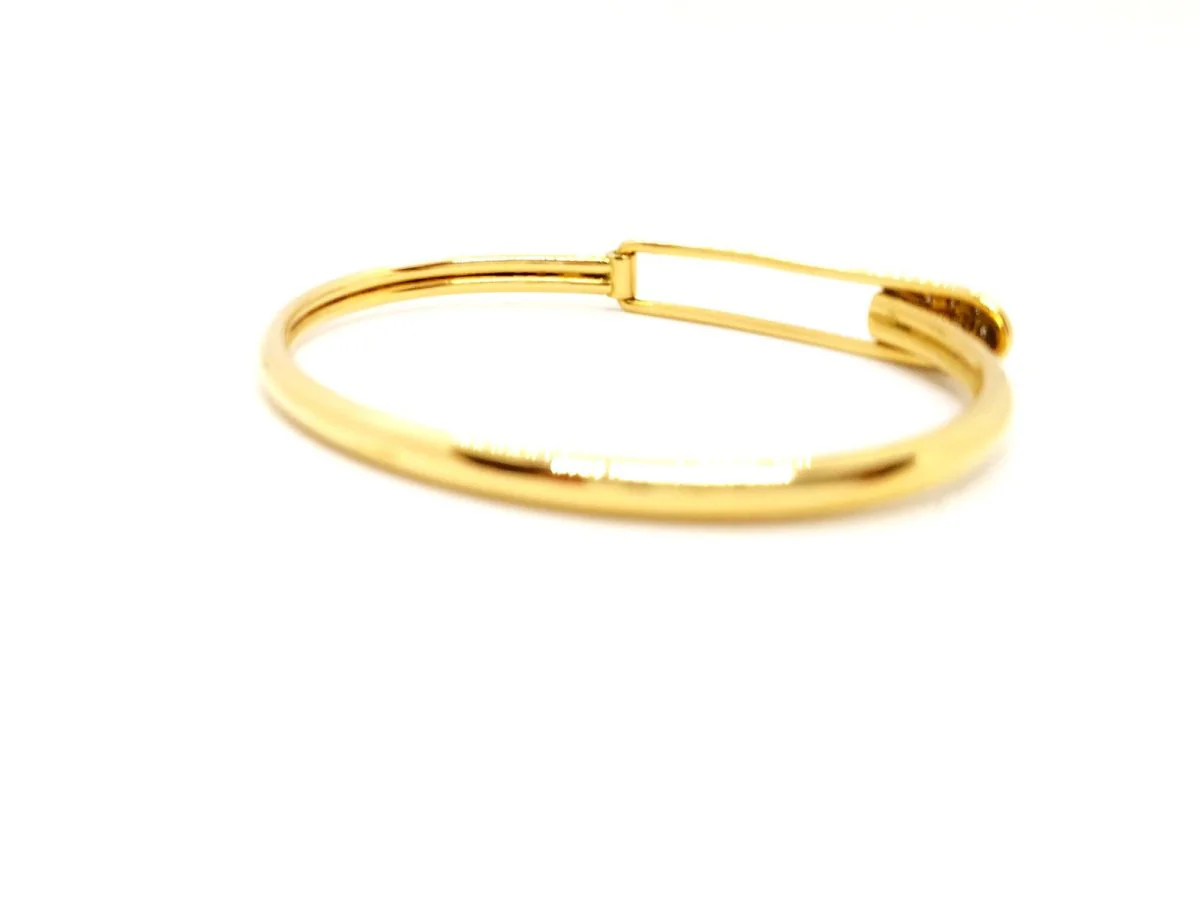 Bracelet Jonc épingle en or jaune et diamant - Image 10