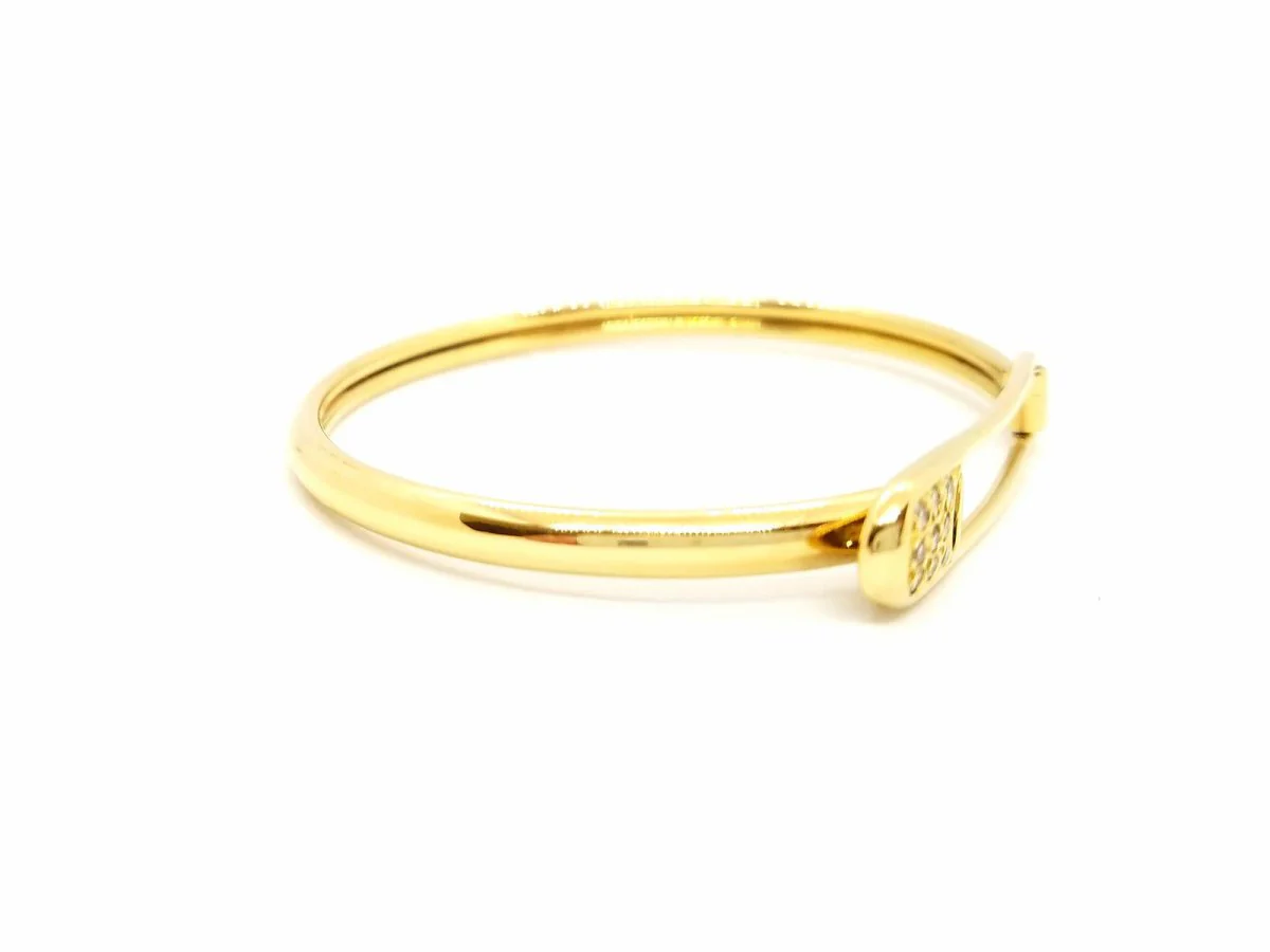 Bracelet Jonc épingle en or jaune et diamant - Image 11
