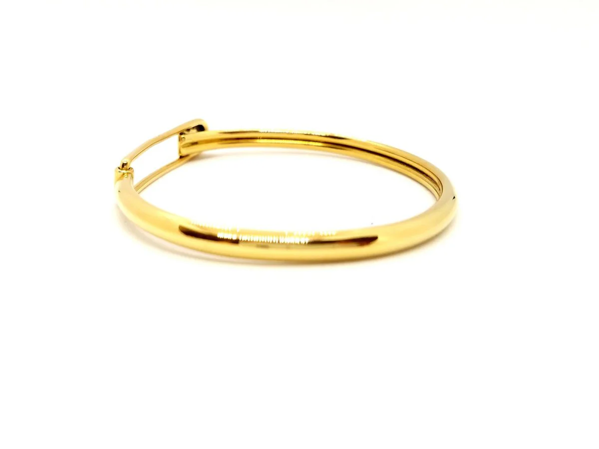 Bracelet Jonc épingle en or jaune et diamant - Image 8