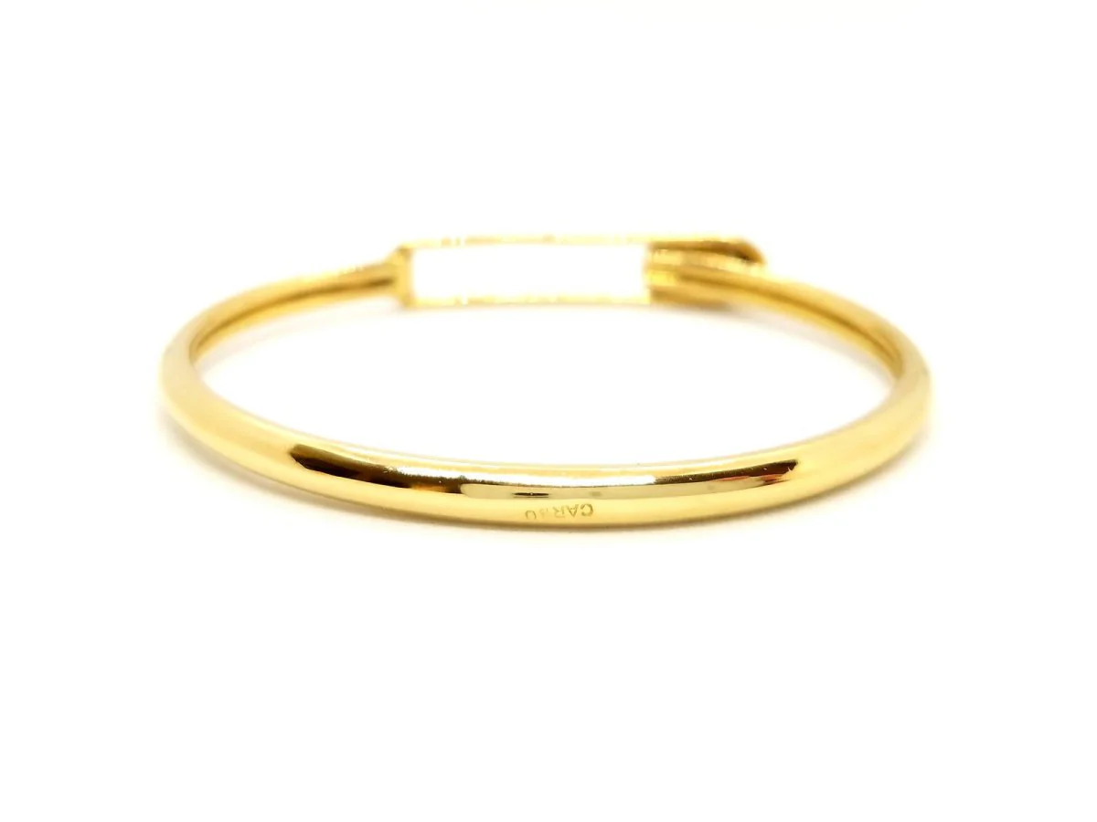 Bracelet Jonc épingle en or jaune et diamant - Image 9